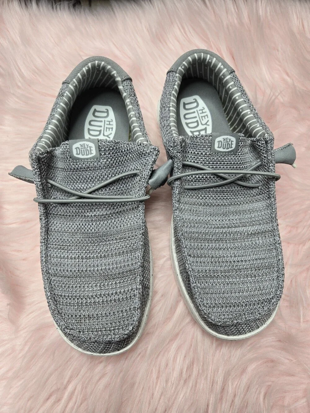 Hey Dude Men’s Gray Knit Slip-On Loafers